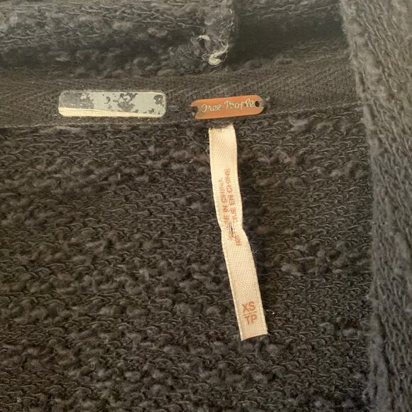 Free People womens small in the loop black cardigan oversized boho raw grunge hi - Picture 3 of 10